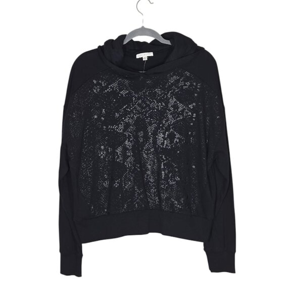 SOCIALITE WOMEN'S Black Shimmer Hooded Sweatshirt Size Small NWOT - Picture 5 of 7